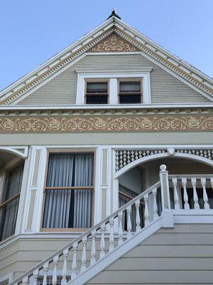 Our once dirty facade after cleaning!  And they cleaned the solar panels too.