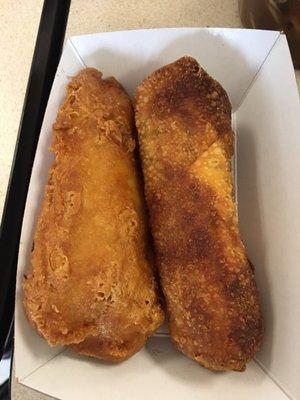 Fried chicken appetizer and egg roll