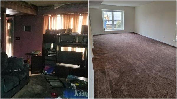 Fire before and after photos