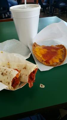 Asado Burrito & Bean and Cheese Nacho