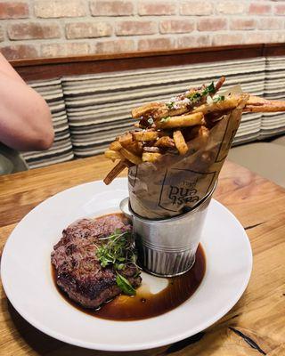 Steak and House Cut Truffle Fries. My friend gave me a bite and WOW! I'll order this next time.