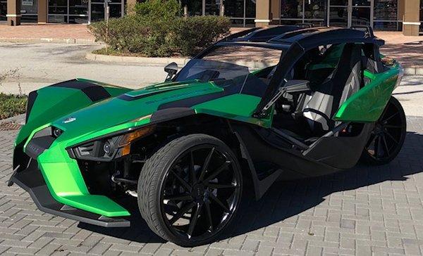 2018 Polaris Slingshot - Vivid Green - Call to Rent & Reserve Today.