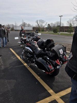 My Triumph Rocket III, the 2,300 cc engine & 180 hp engine let's poor Harley's know they will only see it from behind LOL. Just kidding.