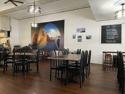 Spacious interior of Alexander's Greek Cuisine.