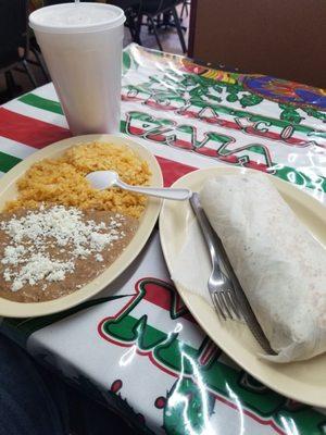 Horchata is so good and the burritos are huge