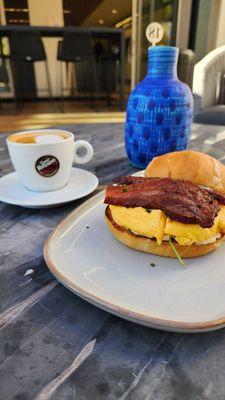 Breakfast Sandwich and Cortado