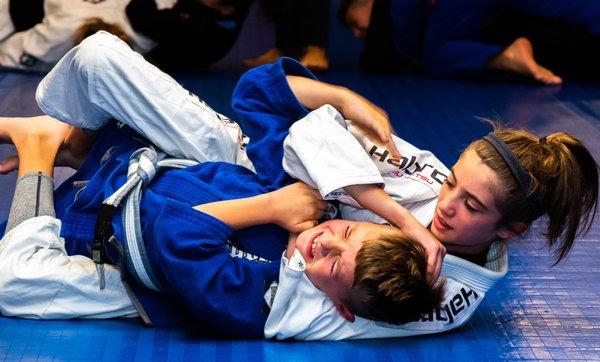 Siblings fight! We make sure they learn self control and do it in a safe manner. Notice the self control big sis practices as she finishes.