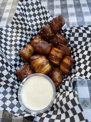 Pretzel Bites with Cheese @ Main St. Grill.