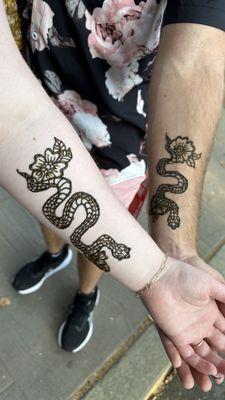 Matching henna tattoos