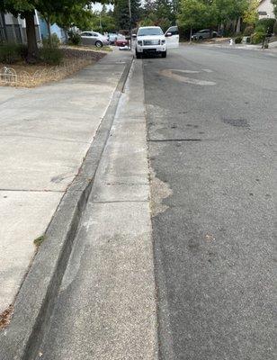 Mystery chemical spill left behind by BEST CARE FUMIGATION on neighbors driveway and street