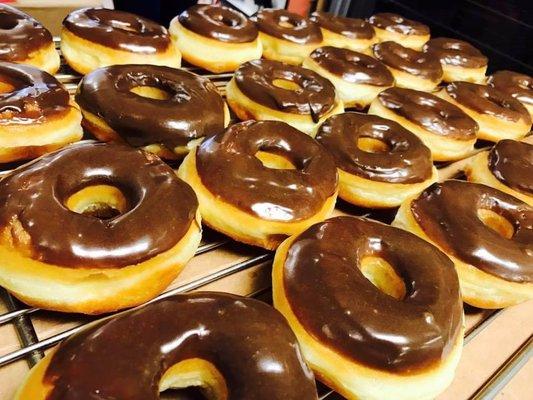 Chocolate iced donuts