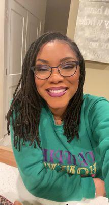 Shana Wickliffe wearing "The Cutest Eye" glasses from Pearle Vision  courtesy of 1601 E Plymouth Rd S Minnetonka, MN 55343