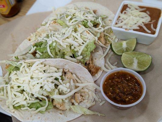 Taco plate with chicken