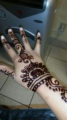 Right after the henna was done, letting it dry