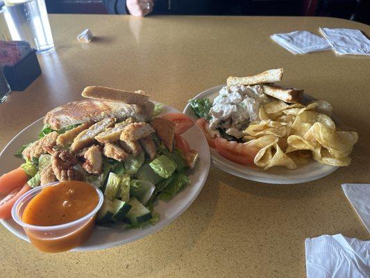 Crispy chicken salad and Chicken Salad Scoop.