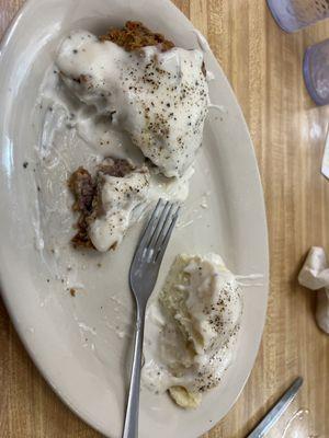 Hand breaded chicken fried steak