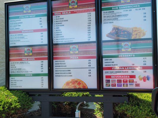 Drive thru menu