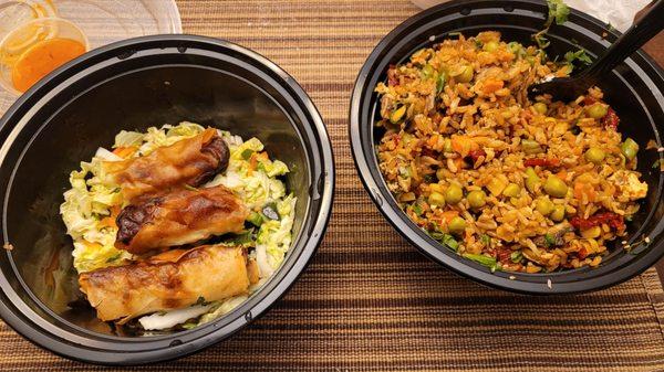 Pork Egg Rolls and Vegatable Fried Rice