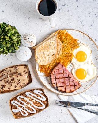 Riverside Breakfast paired with Coffee Cake and Banana Bread