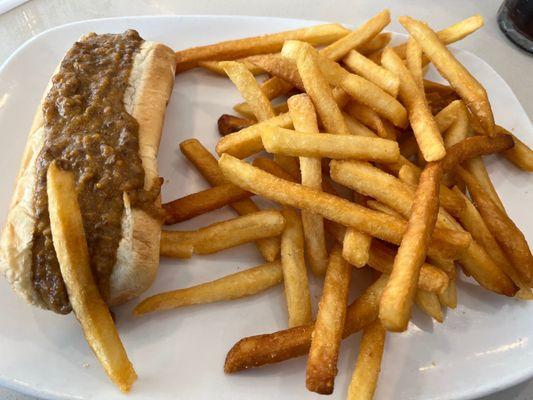 Chili dog  and French Fries