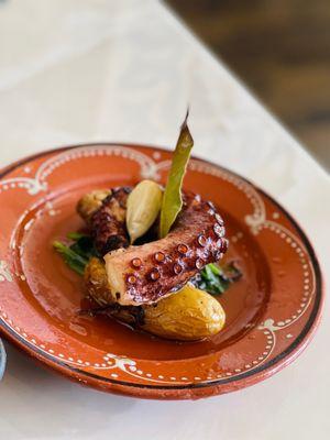 Octopus roasted in olive oil