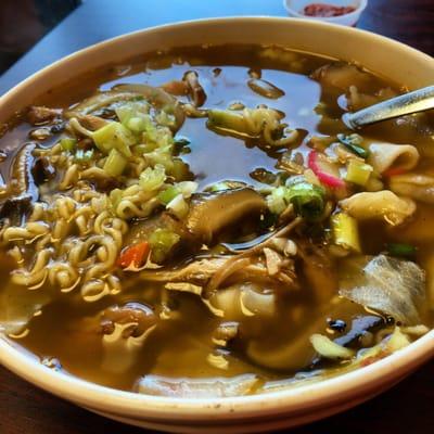 Korean Ramen with chicken.