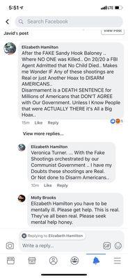 ( Owner ) commenting in a local group after the Dayton Mass Shooting 8/4/19 reporting it was all a " government hoax " and a conspiracy