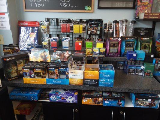 We have a large selection of Magic: The Gathering cards and accessories as well.