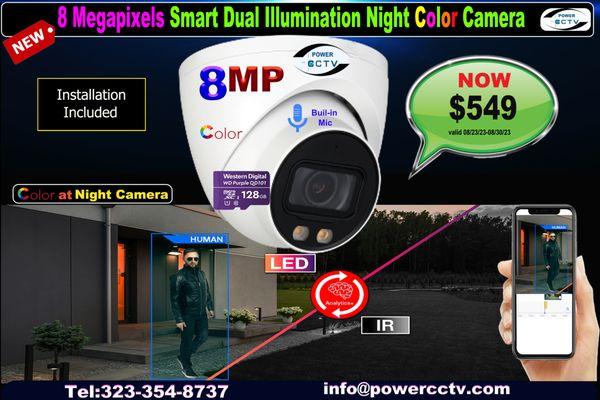 8MP Color Night Camera with SD Card