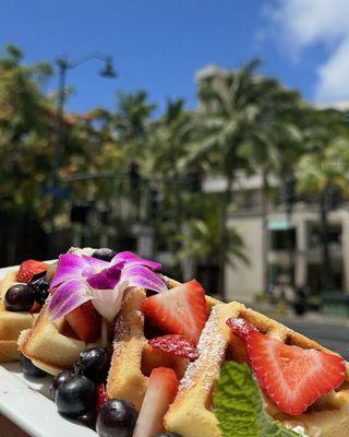 Waffles with berries on the go!