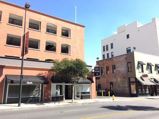 Parking is available at the One Colorado parking lot, which is behind the Pottery Barn.