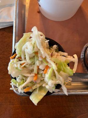 Coleslaw with vinegar.