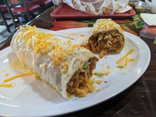 Chicken chipotle smothered burrito