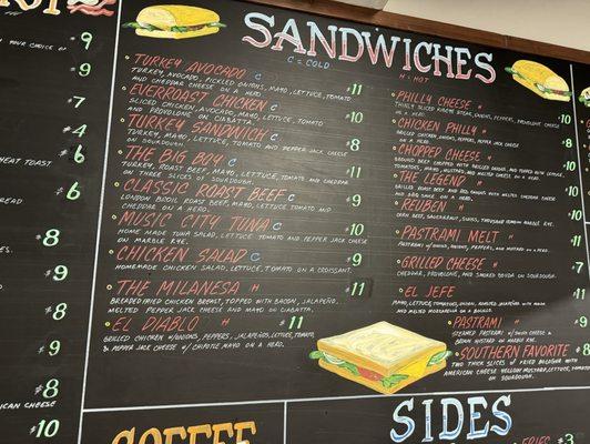 Sandwich menu 6/9/2024