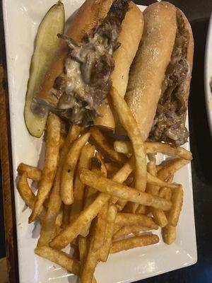 Cheesesteak with onions.