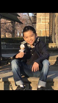 A great smile and a great cone from Bella's Ice Cream Truck.