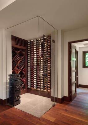 Naples, Florida glass enclosed wine room