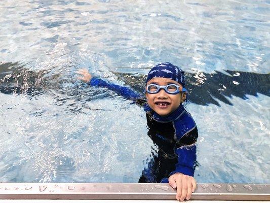 Having fun learning how to swim!