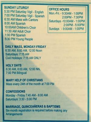 Mass Schedule