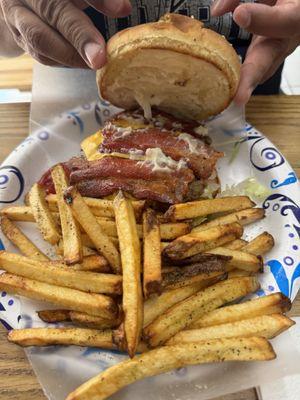 Bacon Burger & homemade fries!