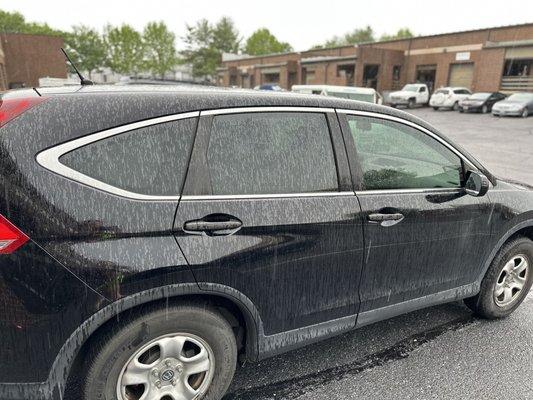 Passenger side windows tinted