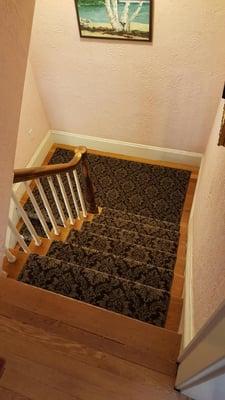 Milliken Stainmaster Chateau Truffle Staircase Installation