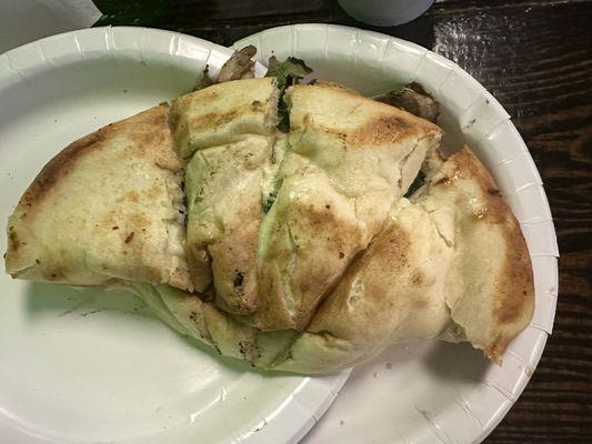 Spinach and Mushroom Calzone