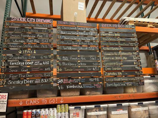 Current tap list