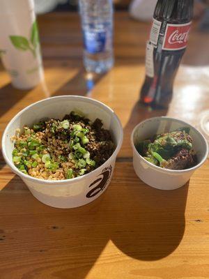 Lunch combo: Dan Dan noodles and veggie dumplings