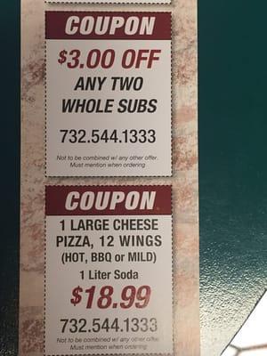 Bottom half of coupon