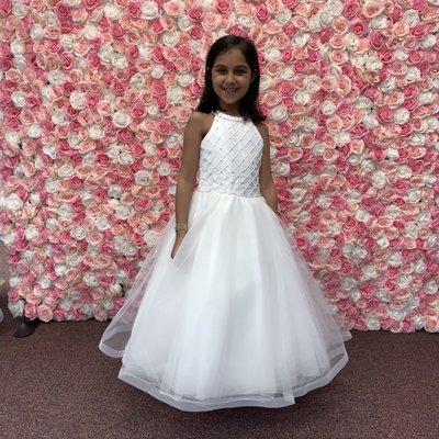 Surina modeling our newest Communion dress!