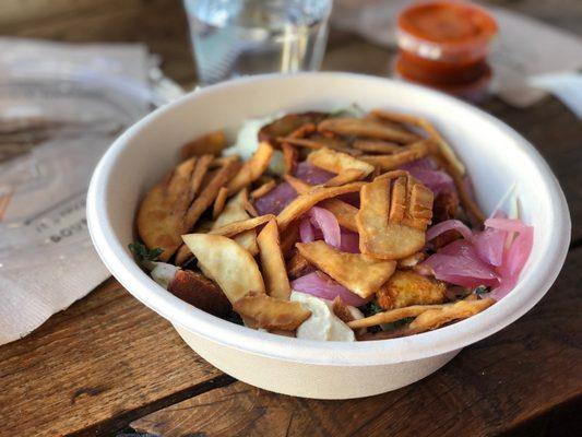 White sweet potato and super greens chef's bowl