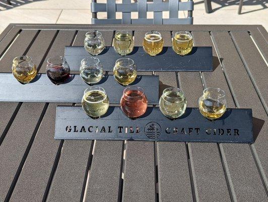 What pairs well with the day when it's sunny and 75? Glacial Till tasting flights of course!