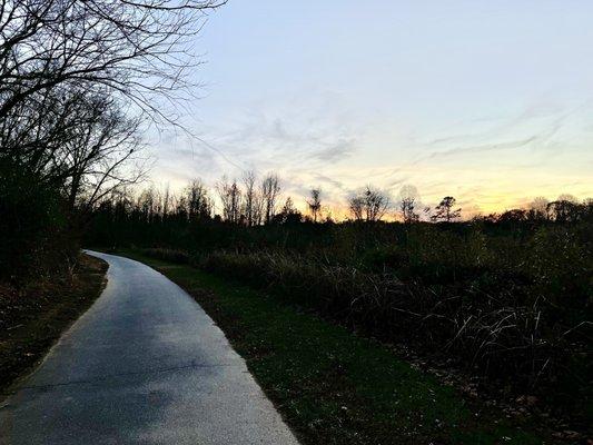 The trail at sunset